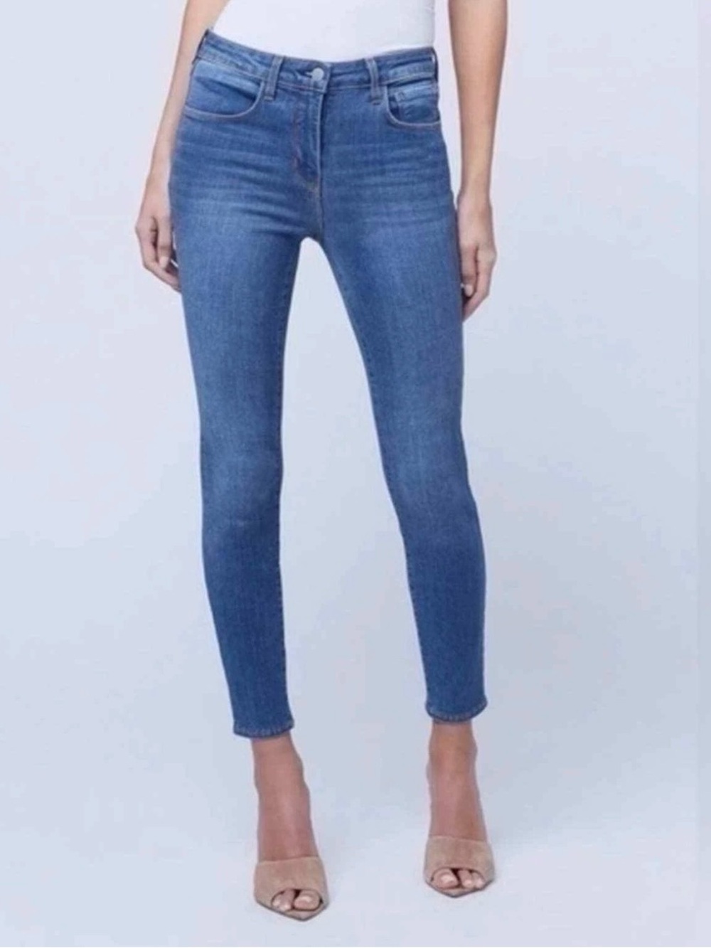 L'AGENCE Margot Skinny High-Rise Jeans in Medium Blue Wash Size 28 (6 US)